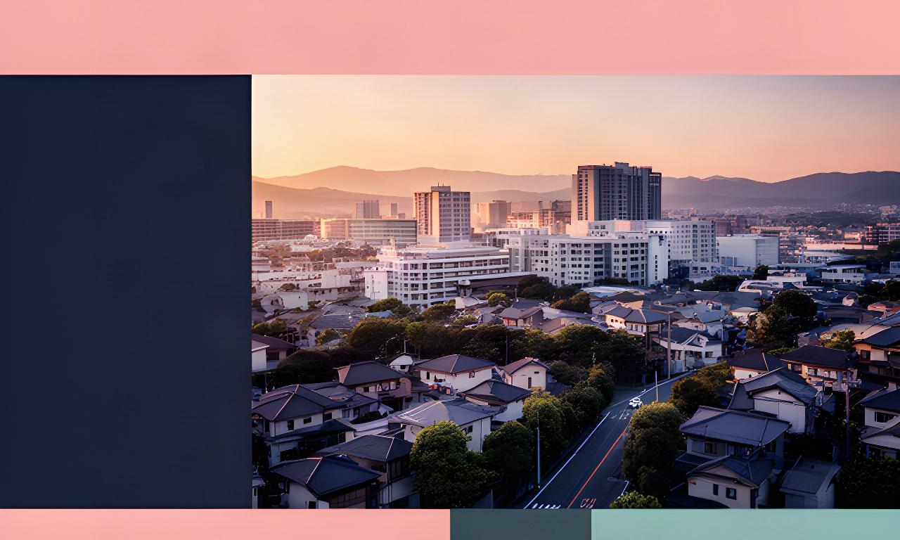 つくば市の研究学園都市を望む夕暮れの街並みと穏やかな住宅地